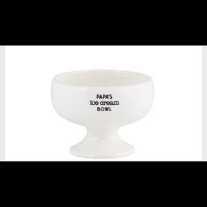 4.25" White and Black Papa's Ice Cream Bowl